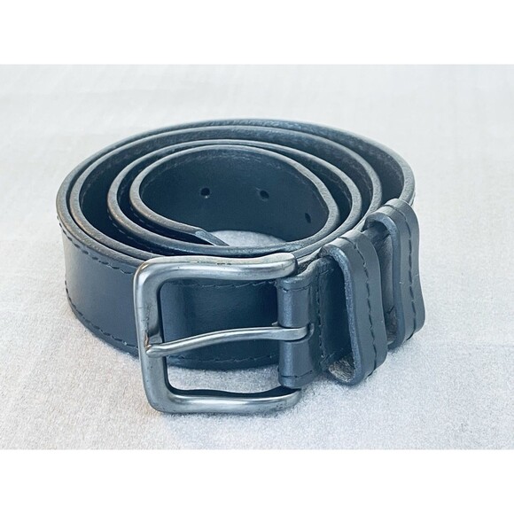 Wrangler Men’s Black Genuine Leather Belt Sz 40 Stitch Detail Western Style - Picture 1 of 10